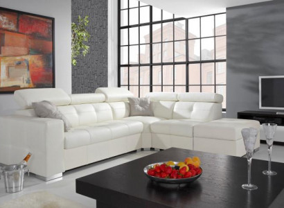 Design Ecksofa Wohnlandschaft Polster Eck 100% Leder Sofa Couch Sitz